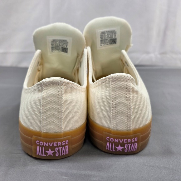 Converse All Star Heavy Canvas Cream Low Top Gum Rubber Toe and Sole Sneakers - Picture 4 of 9
